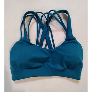 VICTORIAS SECRET SPORT SIZE SMALL BLUE PADDED STRAPPY SPORTS BRA